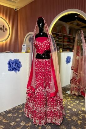 Raw silk lehnga